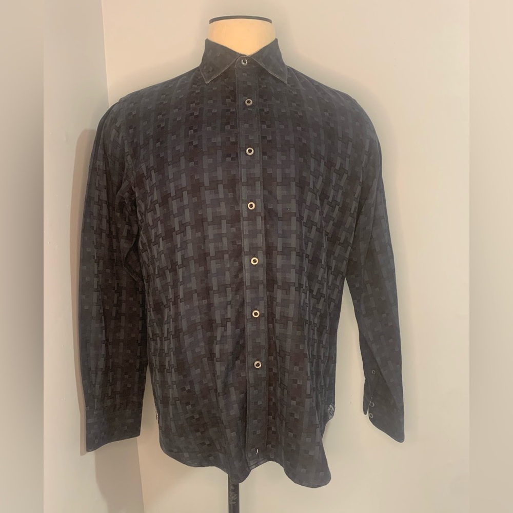 Robert Graham Geometric City Skyline Button Down medium knowledge classic fit
